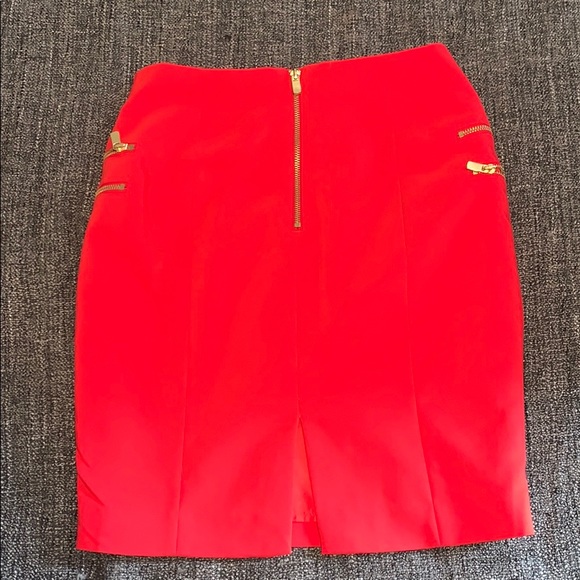 Red MIDI Skirt - Picture 2 of 5